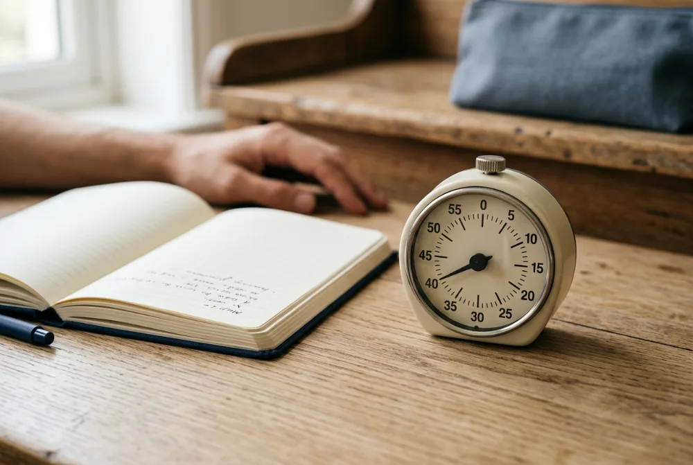 Temporizador de cocina sobre el escritorio